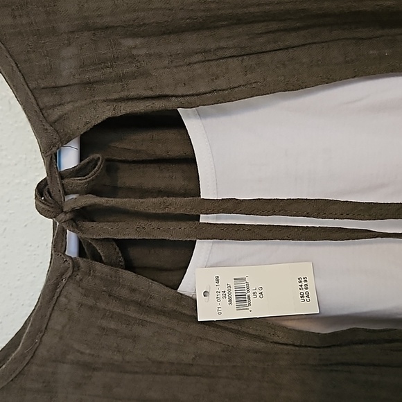 Aerie L Open Back Dress NWT Army Green - Picture 6 of 11